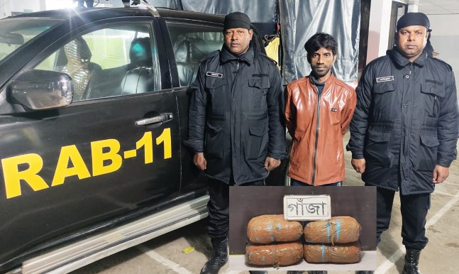 কুমিল্লায় র‌্যাবের অভিযানে গাঁজাসহ মাদক ব্যবসায়ী গ্রেফতার